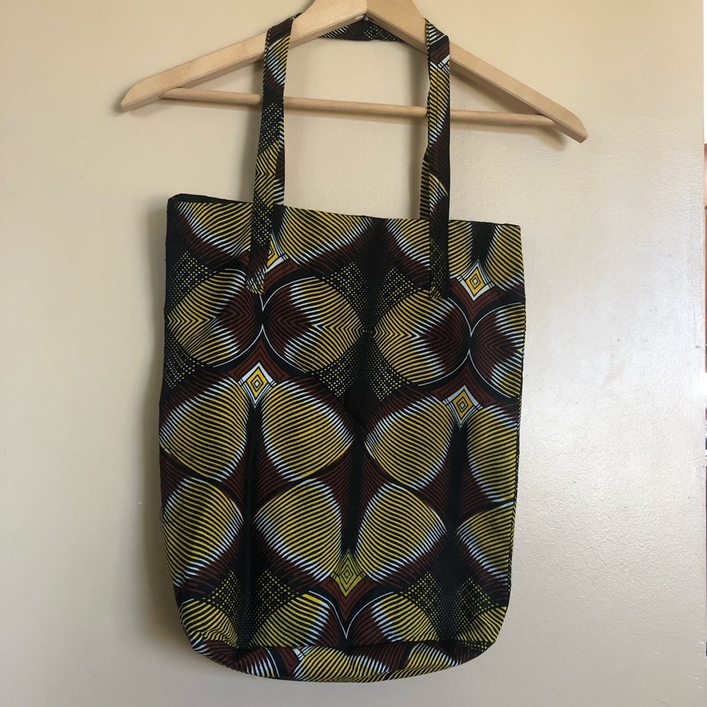 Ankara Cotton Tote with Zipper Pocket